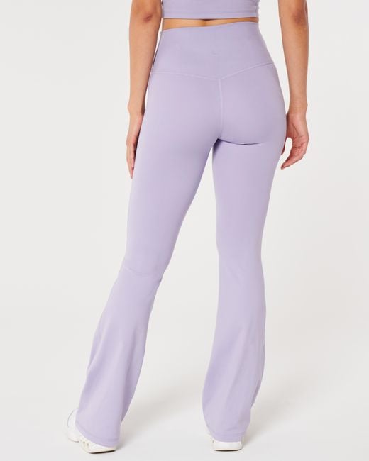 Hollister Purple Gilly Hicks Active Recharge High Rise Flare Leggings
