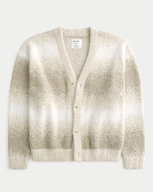 Hollister Natural Boxy Fuzzy Cardigan for men