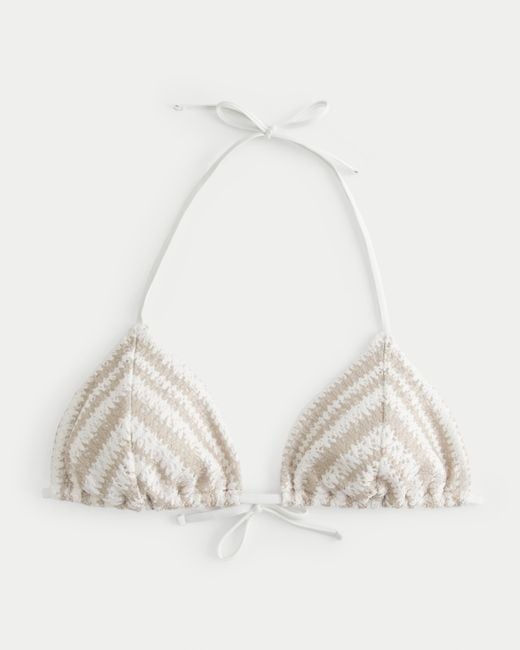 Hollister Natural Crochet-style String Triangle Bikini Top