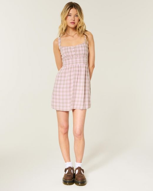 Hollister Pink Scoop Babydoll Mini Dress