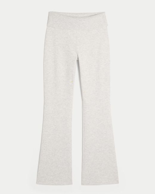 Hollister White Gilly Hicks Sweater-knit Foldover Waist Boot Pants