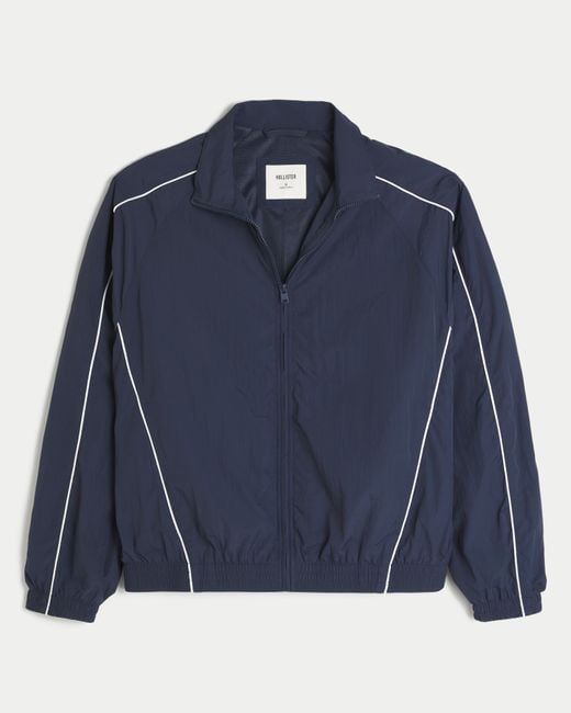 Hollister Blue Zip-up Windbreaker Jacket for men