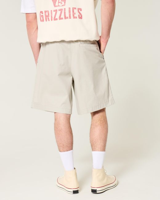 Hollister Gray Above-the-knee Baggy Bermuda Flex Waist Shorts for men