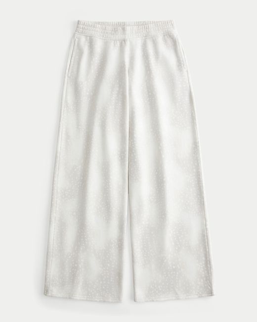 Hollister White Doe Print Baggy Sweatpants