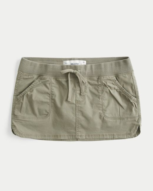 Hollister Natural Hollister Remi Ultra Low-rise Poplin Micro Mini Skort