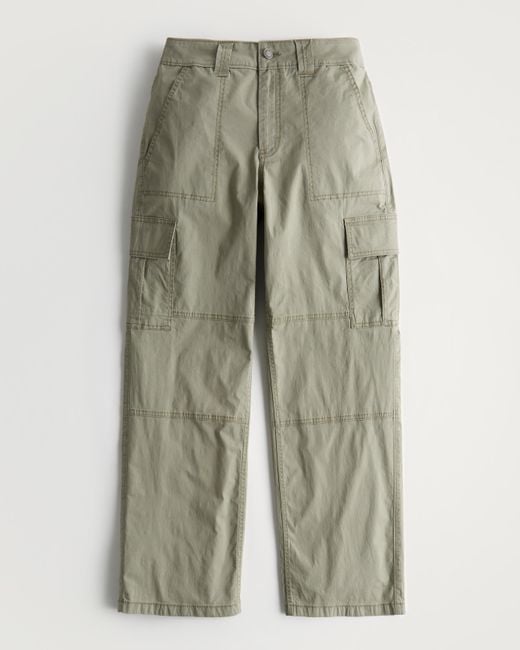 Hollister Green High-rise Poplin Vintage Baggy Cargo Pants