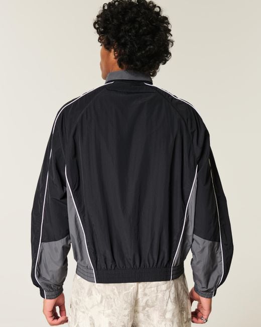 Hollister Black Zip-up Windbreaker Jacket for men