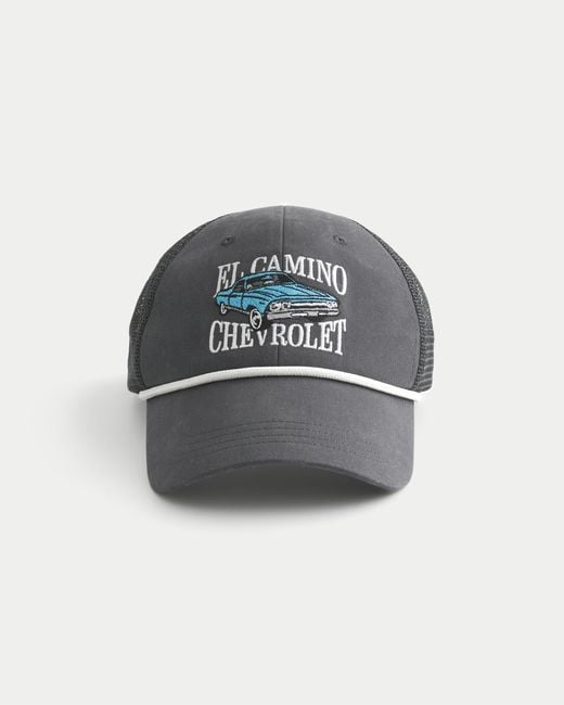 Hollister Gray Chevrolet El Camino Graphic Trucker Hat for men