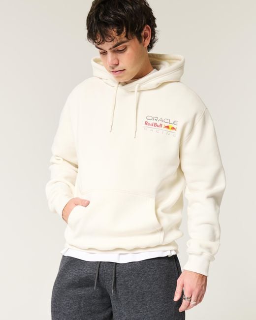 Hollister Lässiger Hoodie mit Oracle Red Bull Racing-Grafik in White für Herren