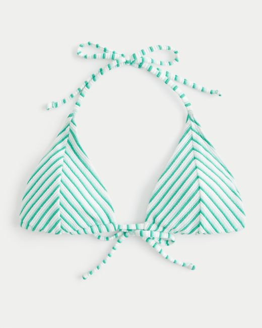 Hollister Blue Scrunch-ribbed Multi-way Triangle Bikini Top