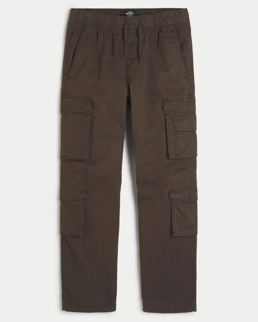 Hollister Slim Straight Cargohose zum Hineinschlüpfen mit 4 Taschen in Gray für Herren