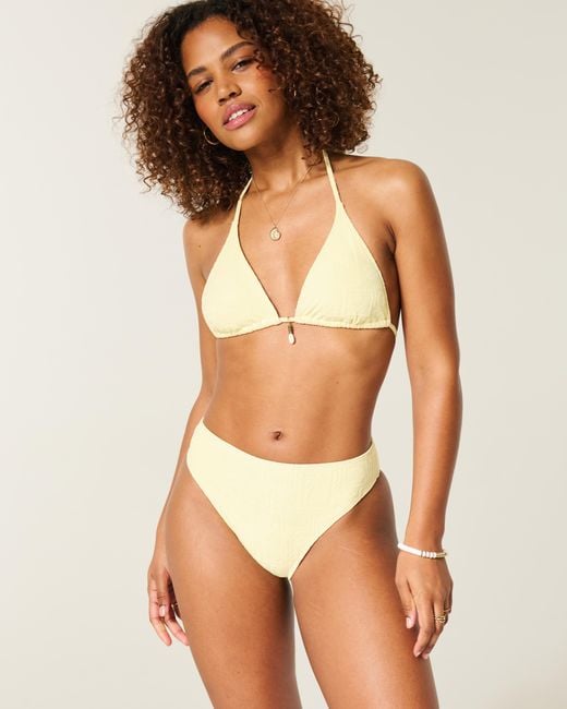 Hollister Yellow Curvy High-waist Jacquard Cheeky Bikini Bottom
