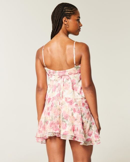 Hollister Pink Asymmetrical Hem Mini Dress