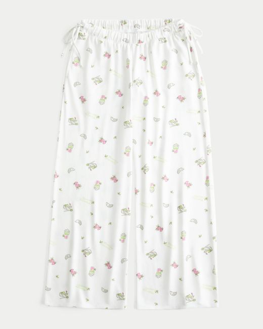 Hollister White Always Cozy Side-tie Baggy Pants