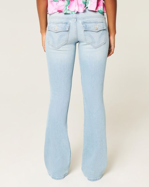 Hollister Blue Low-rise Light Wash Bootcut Jeans