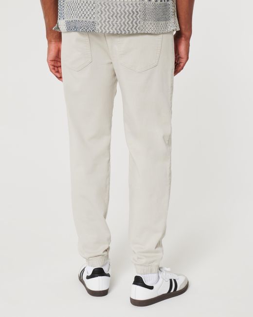 Hollister White Relaxed Twill Joggers for men