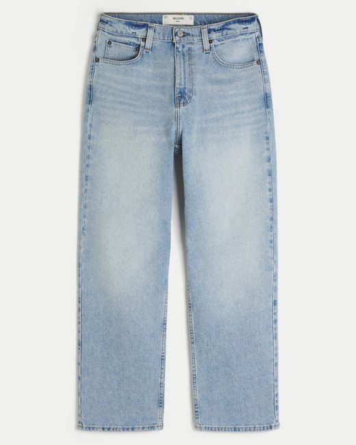 Hollister Blue Medium Wash Baggy Jeans for men