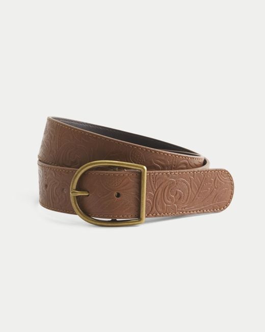 Hollister Brown Embossed Faux Leather Belt