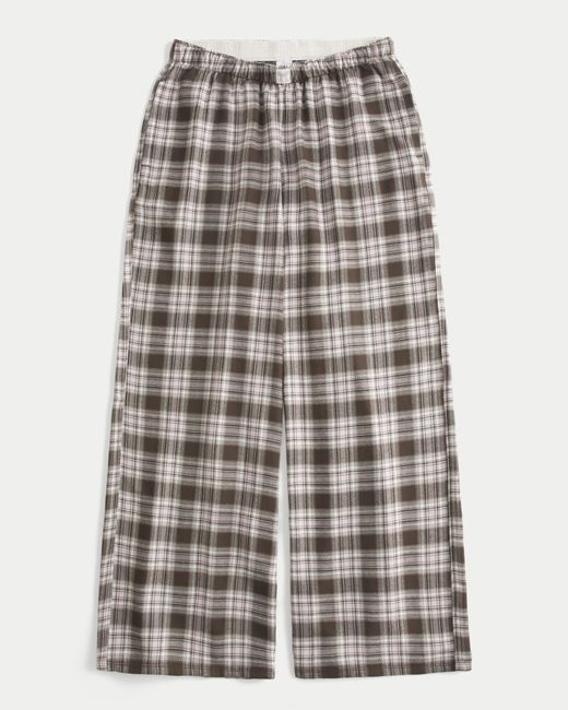 Hollister Gray Baggy Flannel Pants