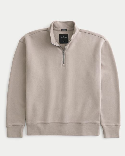 Hollister Lässiges, schweres Sweatshirt mit kurzem Reißverschluss in Gray für Herren