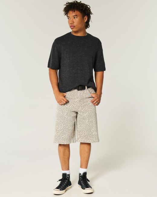 Hollister Black Boxy Crew Sweater T-shirt for men