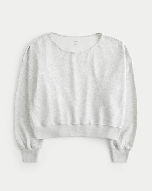 Hollister White Easy Off-the-shoulder Terry Sweatshirt