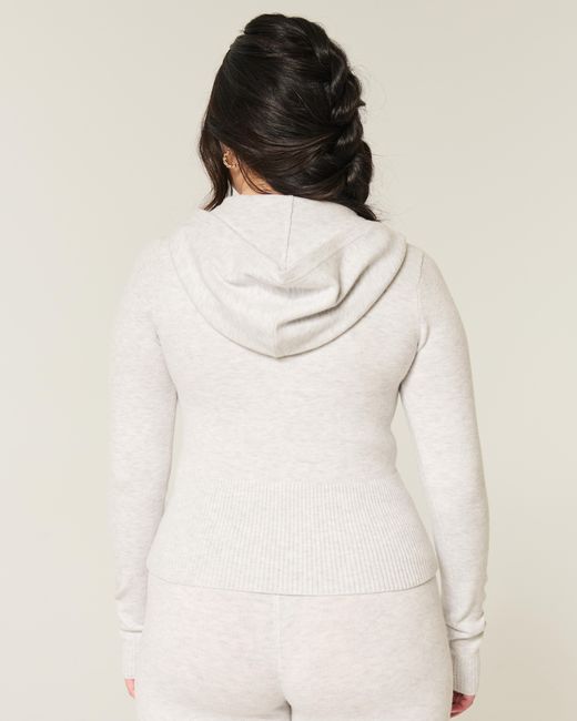 Hollister White Gilly Hicks Zip-up Sweater Hoodie