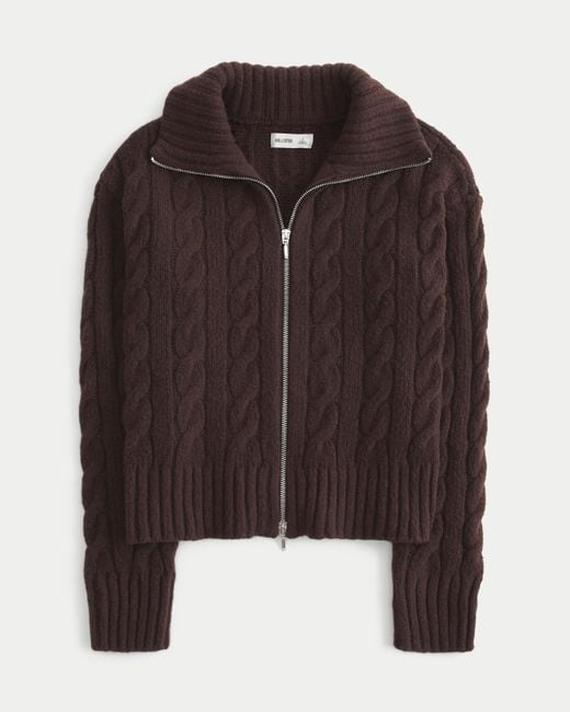 Hollister cable knit sweater discount