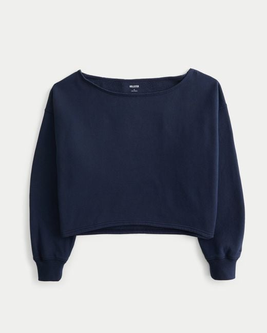 Hollister Blue Lässiges Sweatshirt mit schulterfreiem Design