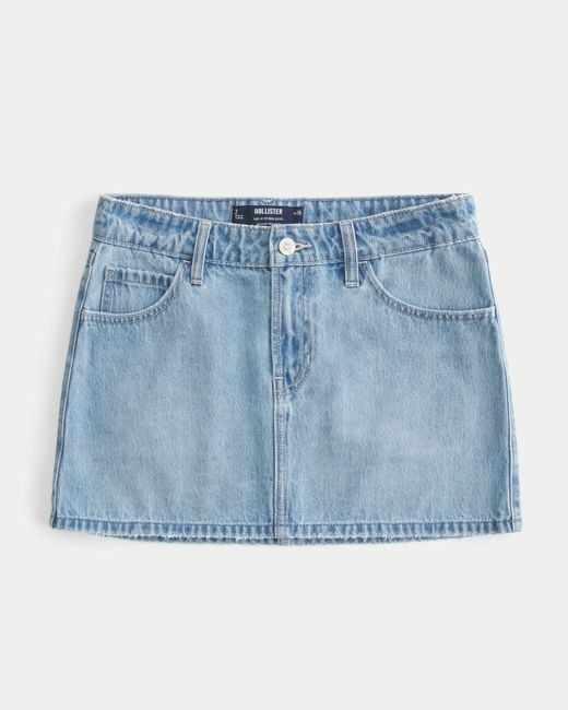Hollister Blue Mid-rise Denim Mini Skirt