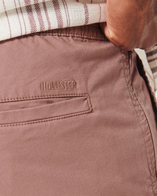 Hollister Pull-On Shorts aus Twill 18 cm in Pink für Herren