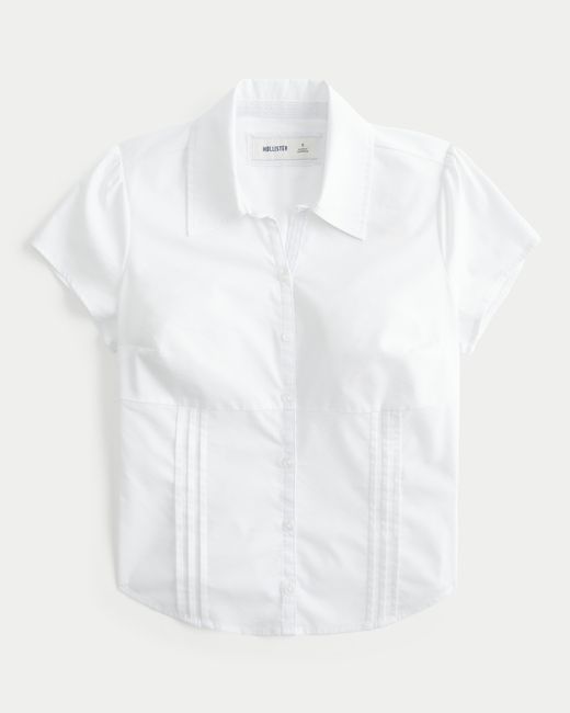 Hollister White Short-sleeve Button Front Shirt