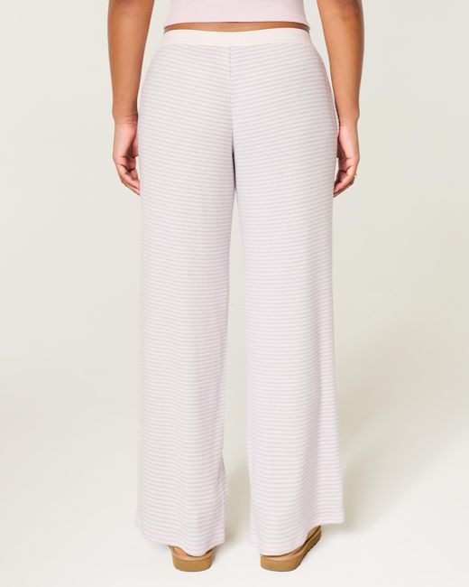 Hollister White Always Cozy Rib Wide-leg Pants