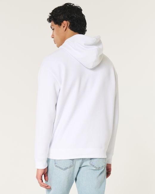 Hollister White Relaxed Cooling Hoodie for men