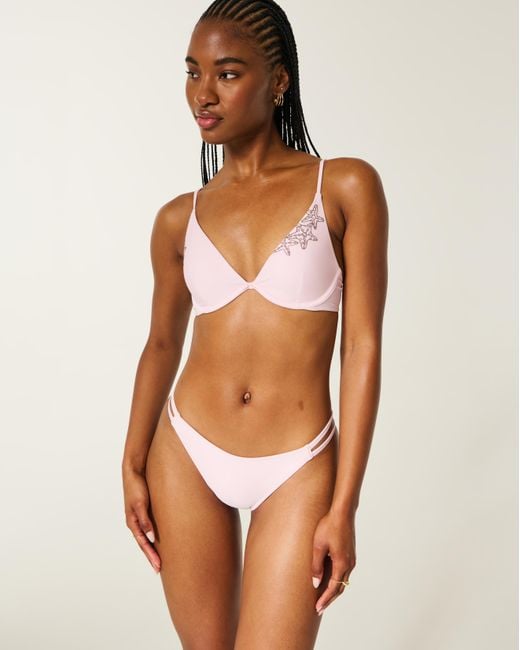 Hollister Pink Double Strap Cheeky Bikini Bottom