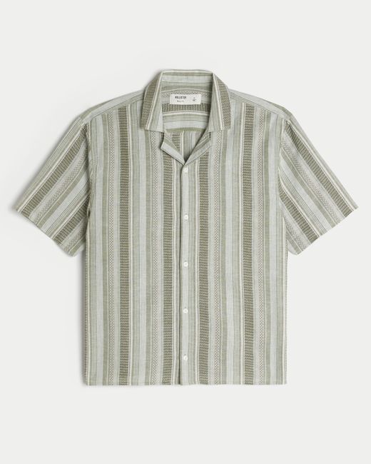 Hollister Gray Boxy Short-sleeve Textural Shirt for men