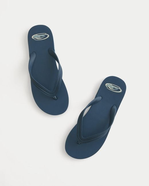 Hollister Blue Rubber Flip Flops for men