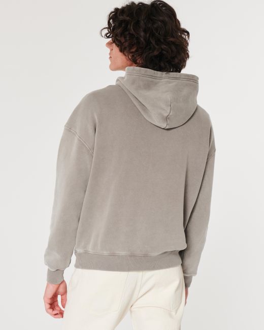 Hollister Gray Boxy Hoodie for men