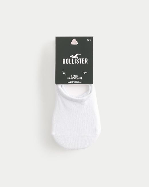 Hollister White No-show Socks 5-pack for men