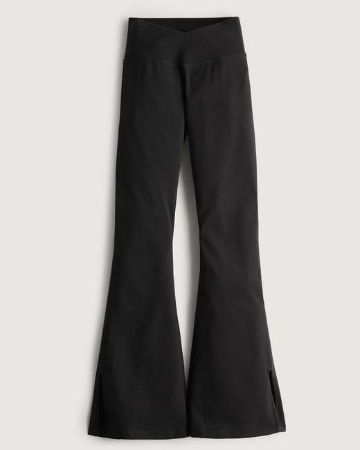 Hollister Social Tourist Vwaist Flared Yoga Pants in Black Lyst UK