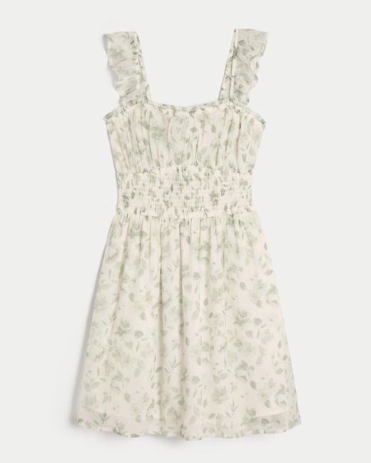 Hollister Natural Hollister Saidie Chiffon Flutter Sleeve Mini Dress