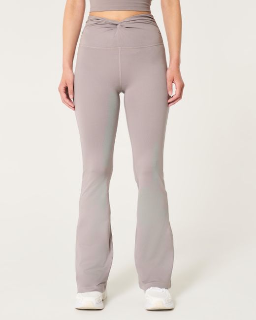 Hollister Gray Gilly Hicks Active Recharge Twist-front Flare Leggings