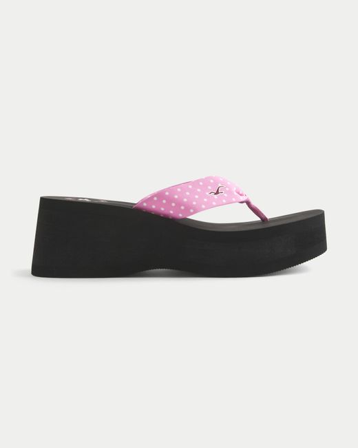 Hollister Multicolor Platform Flip Flops
