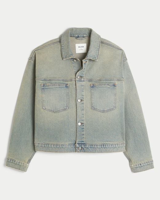Hollister Jeansjacke mit Waschung in Gray für Herren