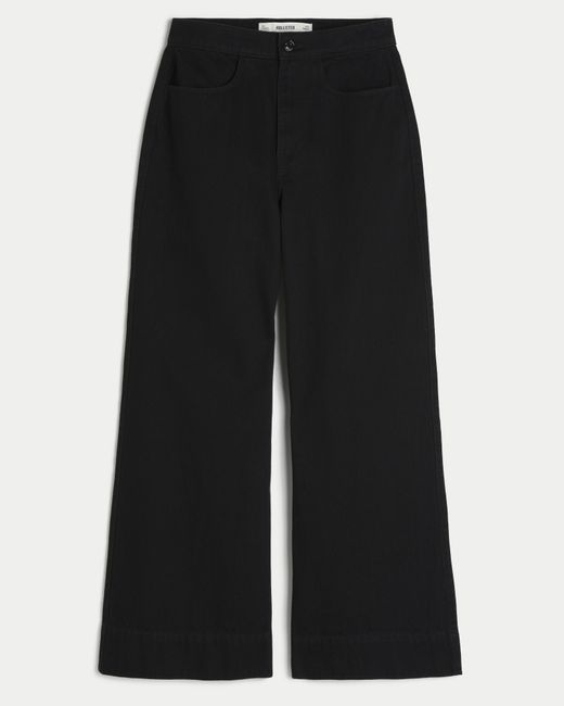 Hollister Ultra High rise Black Wide leg Jeans Lyst UK