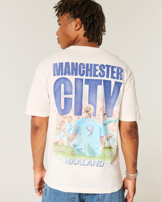 Hollister Blue Manchester City F.c. Graphic Tee for men