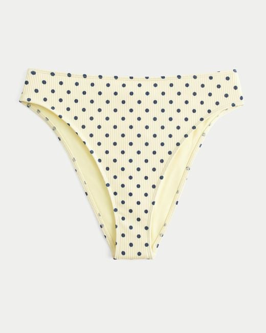 Hollister Metallic Curvy High-leg High-waist Ribbed Cheeky Bikini Bottom