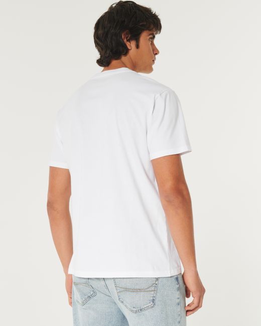 Hollister White Relaxed Logo Graphic Tee for men