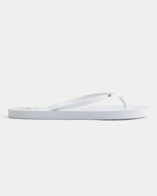 Hollister White Flip Flops