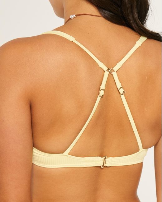 Hollister Natural High Apex Ribbed Underwire Bikini Top